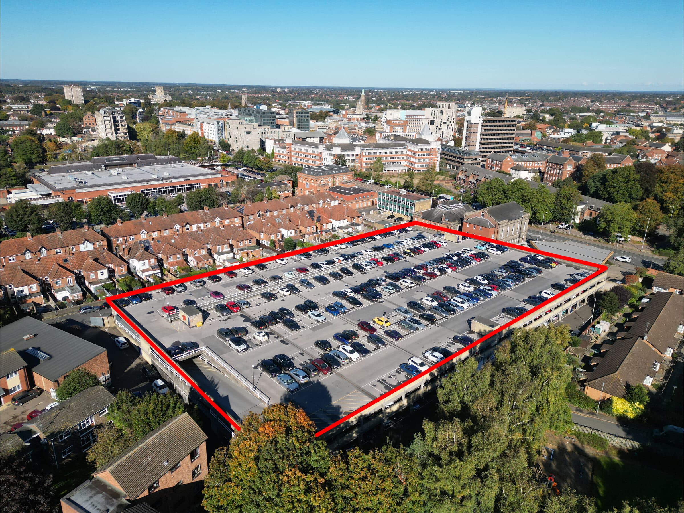 Aerial drone photograph of a UK property and its surroundings.