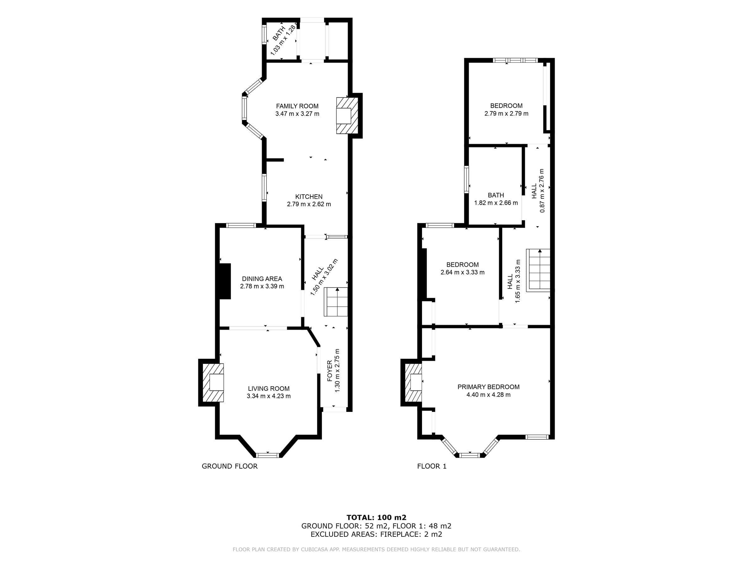 Property floor plan showing room layout and dimensions.