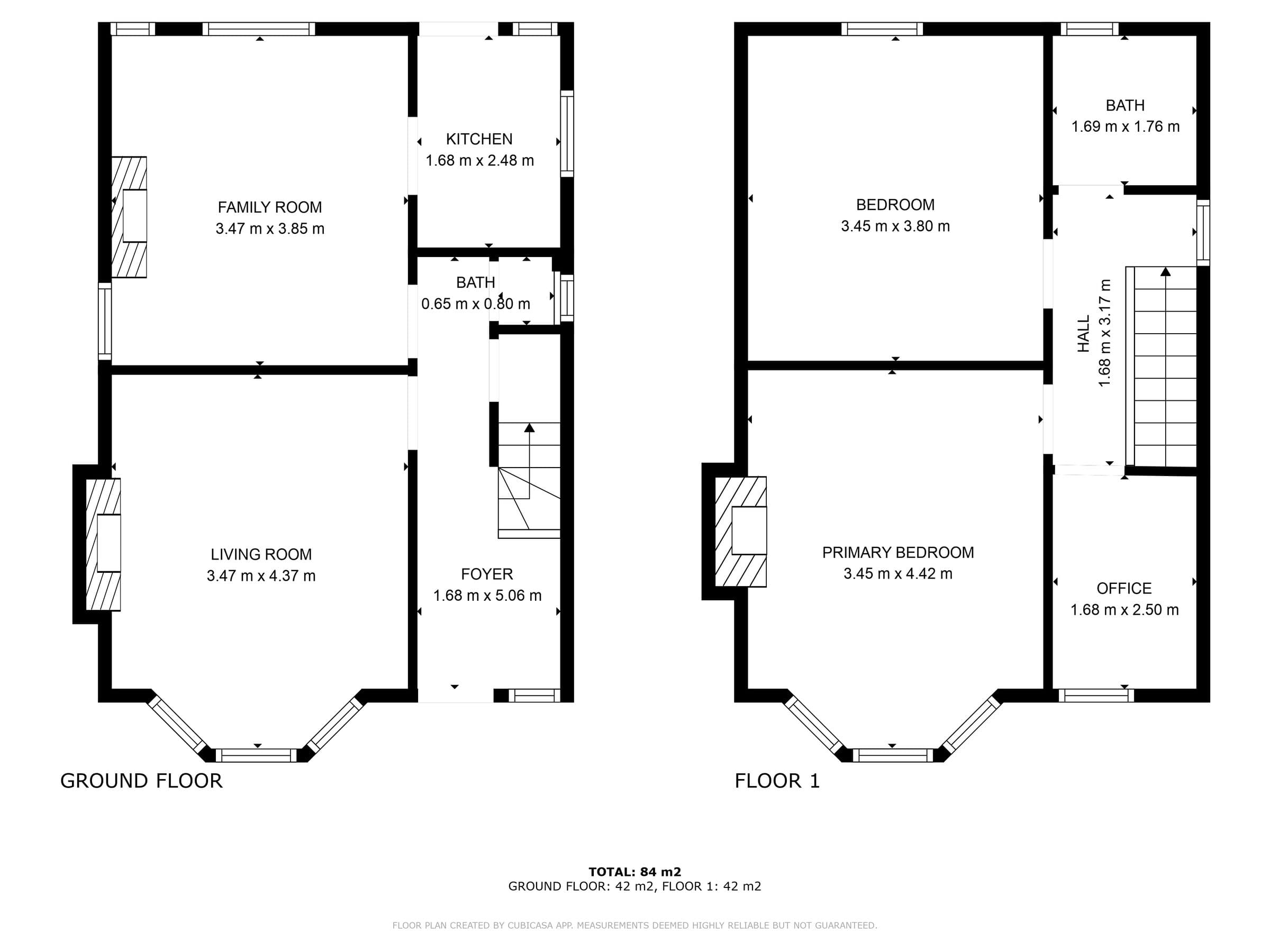 Property floor plan showing room layout and dimensions.